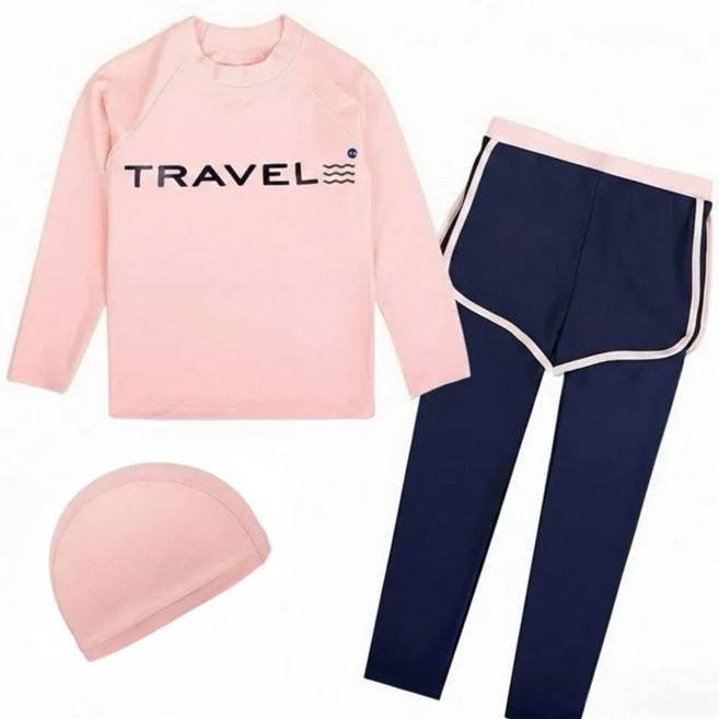 투나이언 여아 래쉬가드 상의 + 반바지 워터레깅스 상하세트