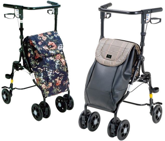 마키테크코리아 U핸들타입 병원보행기 노인용 보행보조차 체크 플라워, 1개