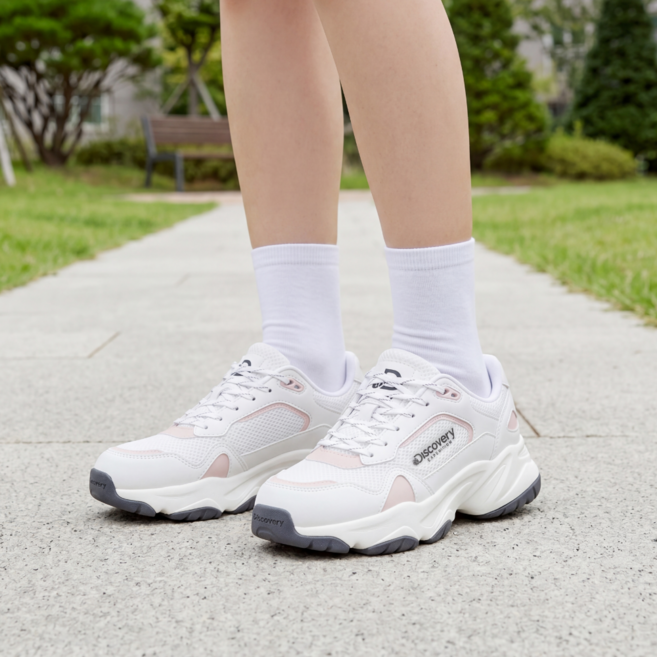 디스커버리 JGFX 조거플렉스 여성 운동화 발편한 키높이 데일리 신발 워킹화 핑크