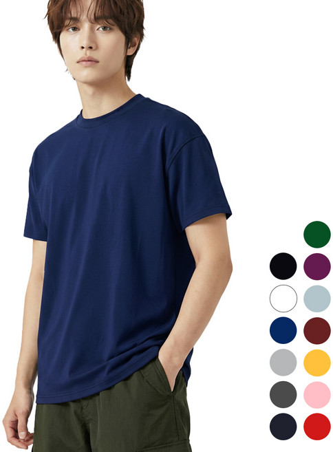 남녀공용 무지 에어 스트레치 반팔 티셔츠 기본 데일리 반팔티