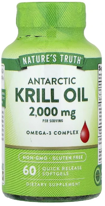 Nature's Truth 남극 크릴 오일 속방형 소프트젤 60정(소프트젤 1정당 1 000mg) Truth (네이처스 트루스), Nature's Truth, 남극 크릴 오일, 속방형, 1개, 60정 - 쿠팡