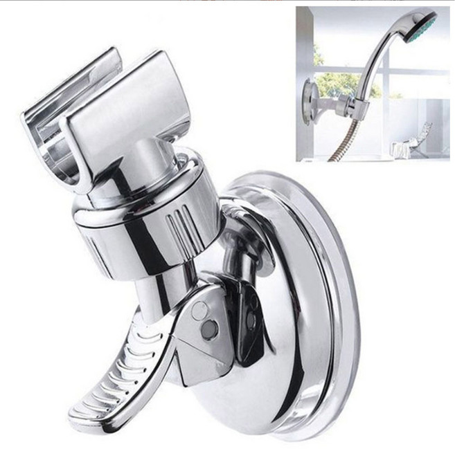 무타공 흡착 샤워기 헤드 거치대 크롬 360도 자유로운 걸이 홀더