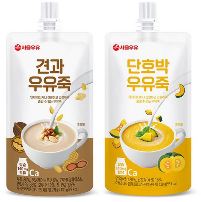 서울우유 견과우유죽 10개입 + 단호박죽 20개입 (총30개입), 130g, 30개