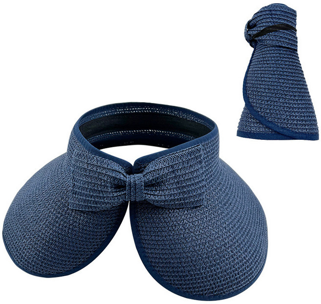 시크벤 리본 밀짚 돌돌이 썬캡 여성 햇빛 자외선차단 라탄 라피아햇