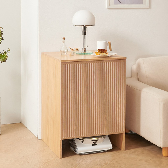 동화속나무 공간활용 템버보드 로봇청소기수납장, 브라운