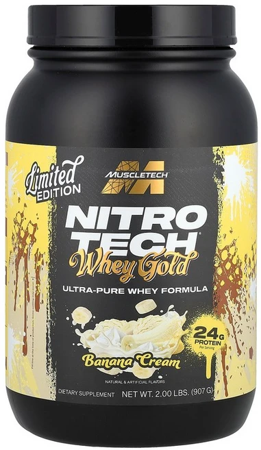 MuscleTech Nitro Tech® 유청 골드 바나나 크림 907g(2lbs) MuscleTech (머슬테크), 907 g, 907g, 1개 - 쿠팡