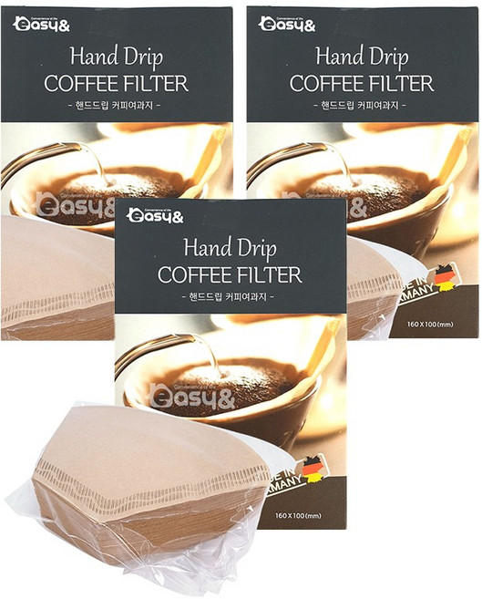 독일산 핸드드립 커피여과지 100매(2~4인용)-3개 커피필터 드립필터 커피여과지, 3개, 100개입