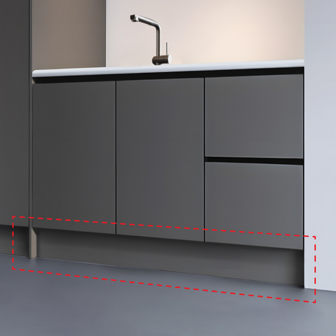 [국내생산] 큐브프레임 싱크대 걸레받이 주문제작 아칸그레이 무광