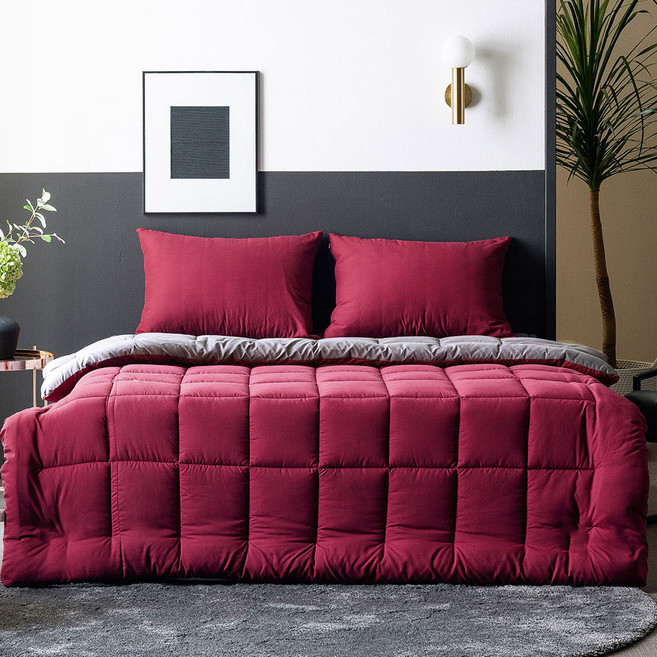 세미마이크로 데일리 솔리드 차렵이불+베개커버+패드세트 (슈퍼싱글 / 퀸 사이즈)