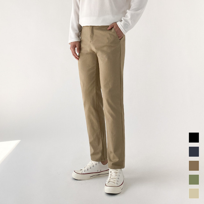 모노마인 남자 면바지 옆밴딩 스판 치노팬츠 사계절 빅사이즈 편한바지