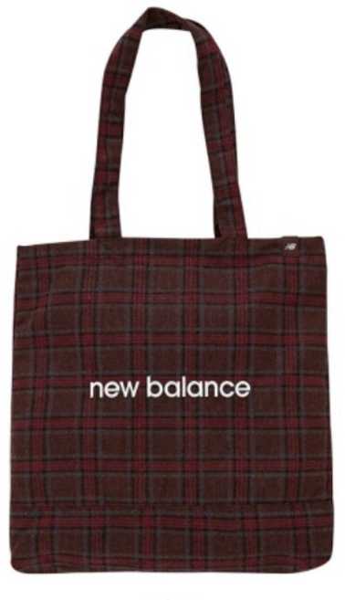 뉴발란스 매장판 공용 어텀 체크 숄더백 에코백 울소재 NBGCAF0804 버건디 카키, 1개