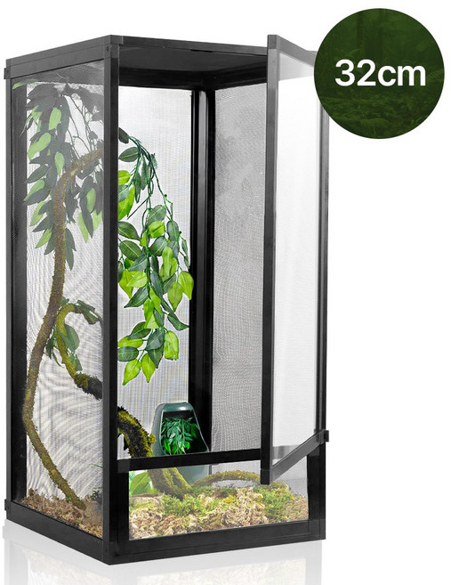 엔제이카멜레온 파충류 카멜레온 사육장 32 32 46cm 파충류 스크린 케이지 도마뱀 하우스, 1개, 블랙 아크릴도어