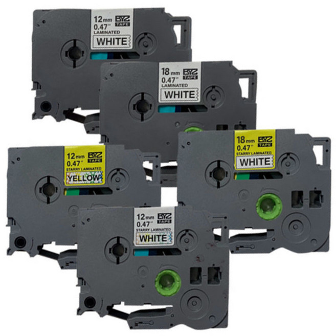 비정품 호환 브라더 라벨 프린터 테이프 카트리지 색상별 글자별 주문, 6mm, Aze-411빨강배경/검정글자