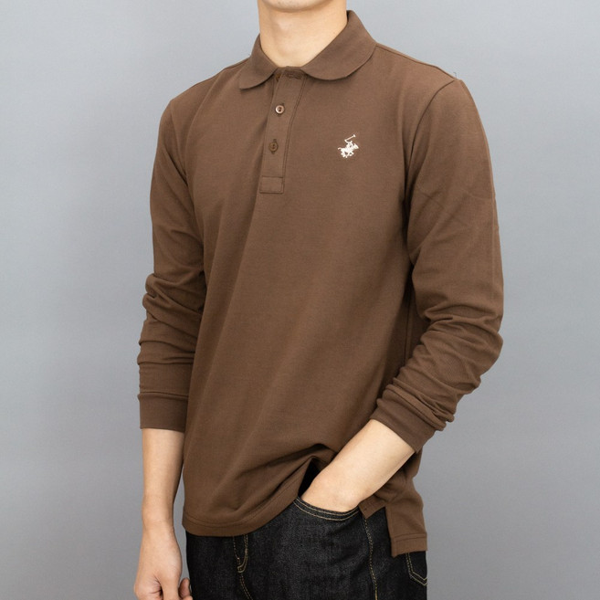 비버리힐즈 폴로클럽 클래식 긴팔 카라 티셔츠 남자 여자 커플 PK BP-1016