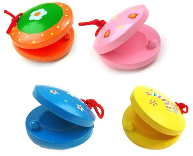 BD NEW 악기놀이 캐스터네츠 아이장난감 색상랜덤, 1개