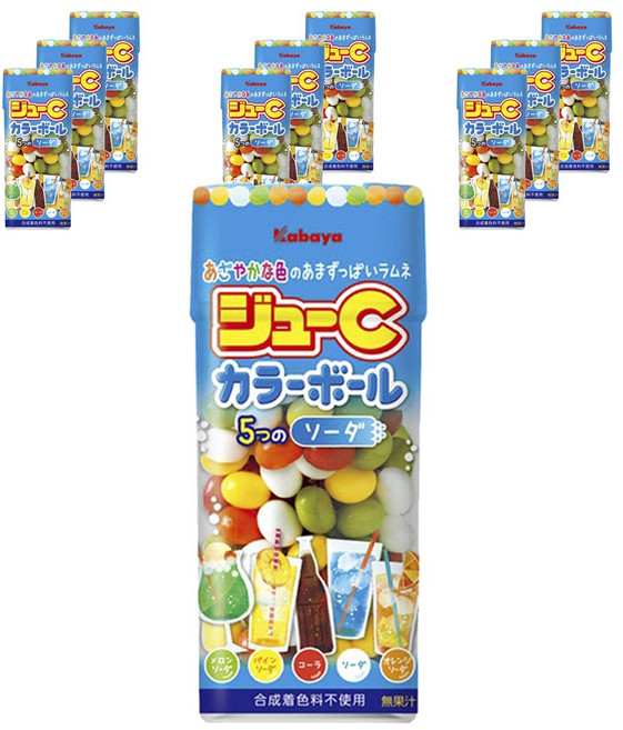 카바야 쥬C 컬러볼 5가지 소다맛, 35g, 10개