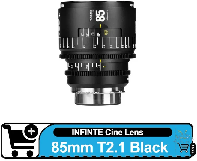 7artisans 인피니티 시네 렌즈 35mm T2.1 50mm T2.1 85mm T2.1 MF 풀프레임 대구경 렌즈 (캐논 EF PL 마운, 02 PL, 06 85mm T2.1 Black