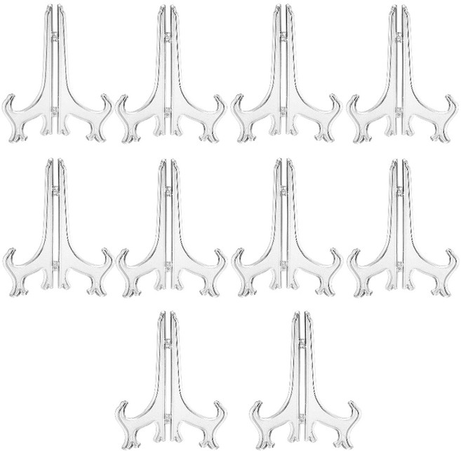 멜로우앤유 플라스틱 스탠드 액자 거치대, 10개, 투명