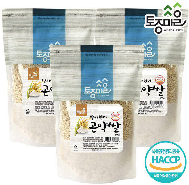 [토종마을] HACCP인증 발아현미 곤약쌀 500g, 3개