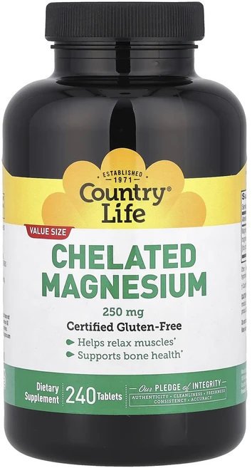 Country Life 킬레이트화 마그네슘 250mg 240정, 1개 - 쿠팡