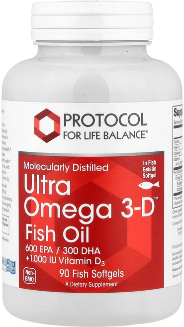 Protocol for Life Balance 울트라 오메가 3-D 90 Fish 소프트젤, 2개, 90정 - 쿠팡