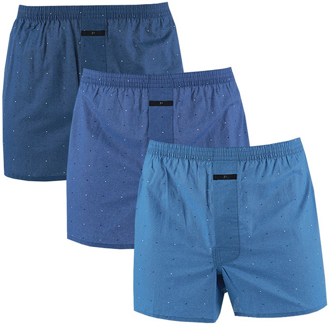 제임스딘 남성 트렁크 3매 세트 면 100% 사각 팬티