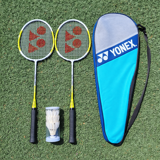 요넥스 YONEX 배드민턴 라켓 2p + 케이스 + 셔틀콕 세트, 1세트, GR-202