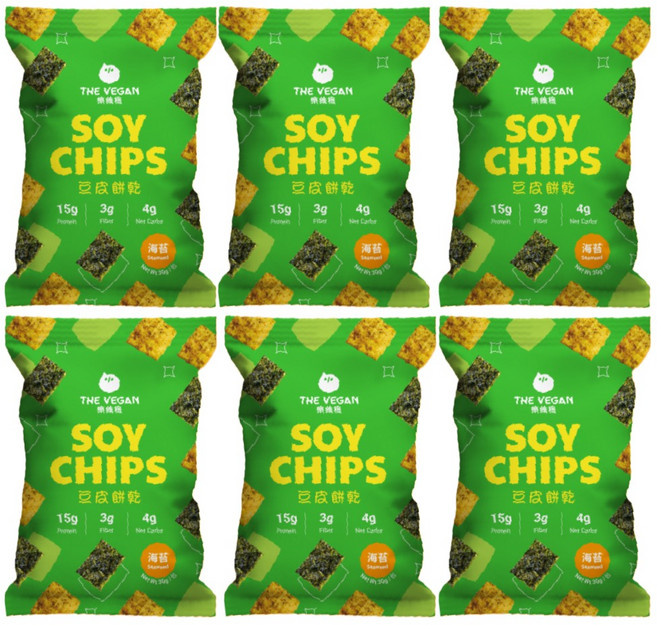 the vegan 樂維根 豆皮餅乾 海苔口味 高蛋白質, 30g, 6個