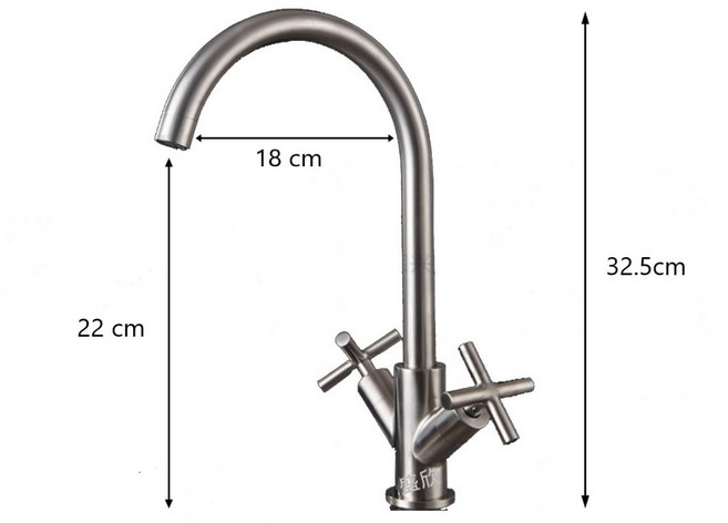 盛欣 不鏽鋼廚房龍頭 毛絲面, 1個