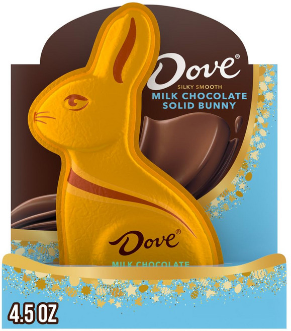 도브 밀크 초콜릿 캔디 솔리드 부활절 토끼 상자 4.5 oz DOVE Easter Bunny Milk Chocolate Candy Gift 4.5 oz, 4.5 온스(1팩), 1개