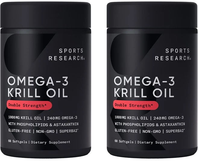 스포츠리서치 슈퍼바2 앤타크틱 크릴 오일 1000mg 아스타크산틴 포함 소프트젤, 2개, 60개입, 60정 - 쿠팡