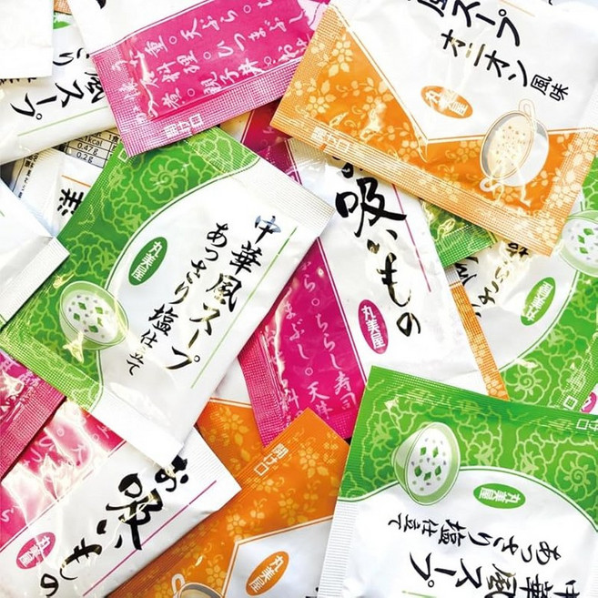 마루미야 대용량 스프 3종 60봉 (양식 스프 양파 풍미 중화풍 스프 깔끔한 소금 베이스 오스이모노(각 20봉) 업무용, 1g, 1개