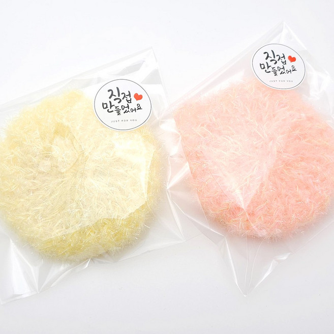 도톰 2겹 호빵 아크릴 수세미 수제 손뜨게 핸드메이드 수세미 (색상랜덤), 1개, 1개