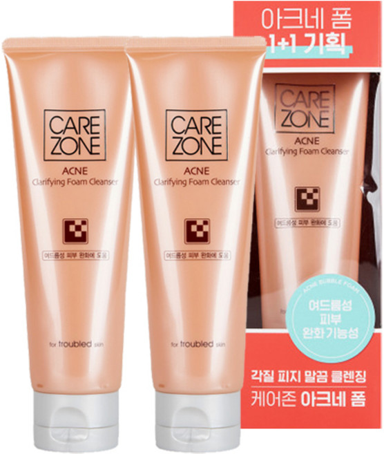 케어존 아크네 클래리파잉 폼 클렌저130ml, 260ml, 1세트