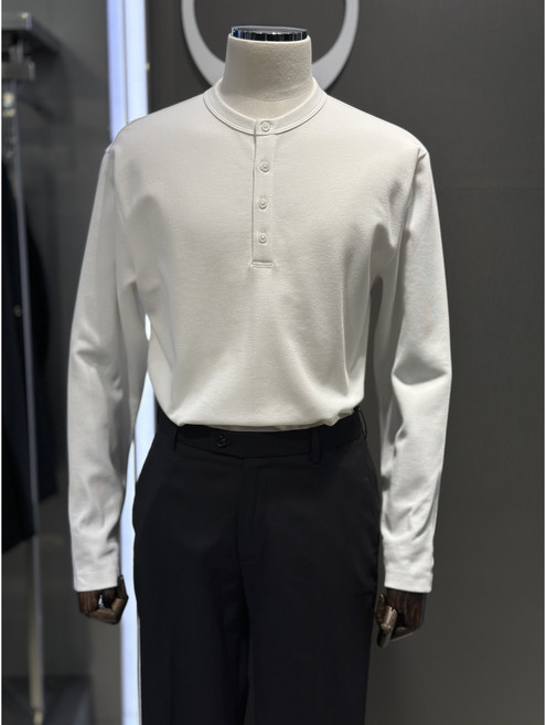 지오지아 26SS 시그니처 헨리넥 긴팔티 AAG2TR1001 아이보리IV(2컬러)