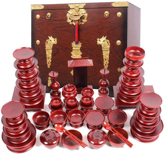 남원공방 제기세트 47P x 제기함 - 제사 제기 목기 그릇 접시, 1세트, 남원공방 제기세트 47P + 제기함