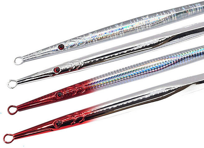 2025년 하이앤드 롱 메탈지그 롱지그 방어 부시리 대구 비대칭 지깅 250g-320g, 1개, 250g, 001 고추장실버