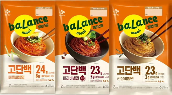 (냉장)(꾸리미)밸런스밀 고단백면 3종모음(간장비빔면+마라비빔면+매콤비빔면), 3세트, 1.199kg