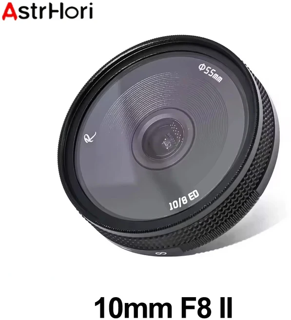 AstrHori 10mm F8 II APS-C 프레임 수동 초점 피쉬아이 카메라 렌즈(소니 E 후지필름 XF L M43-마운트 포함, 04 후지 xf, 01 10mm F8 II, 1