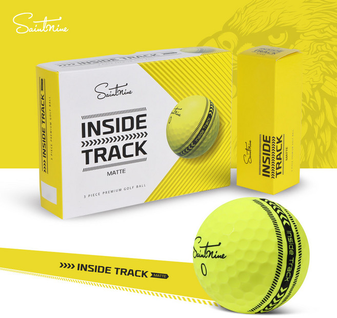 세인트나인 인사이드 트랙 매트 3피스 골프공 1다즌 12알 - JIN, 옐로우 블랙라인, 1개