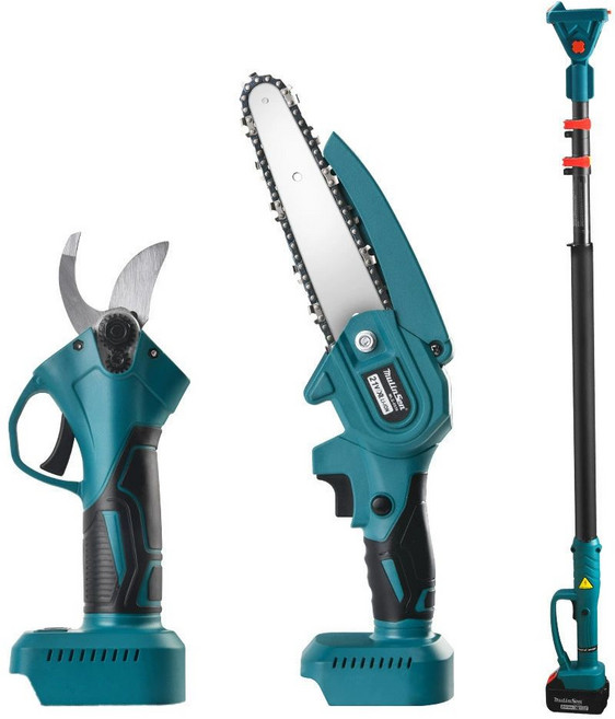 장대 전기톱 가지치기 연장 무선 풀세트 나무 전동, 6.5 가위+6인치 전기톱+2.5m B, 1개
