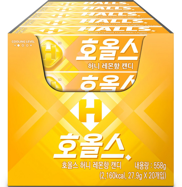 HALLS 涼爽喉糖 蜂蜜檸檬口味, 27.9g, 20條