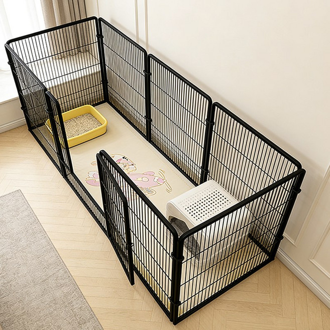 포령트레이드 강아지 울타리 대형 펜스 반려동물 화장실 칸막이, 블랙, 1세트
