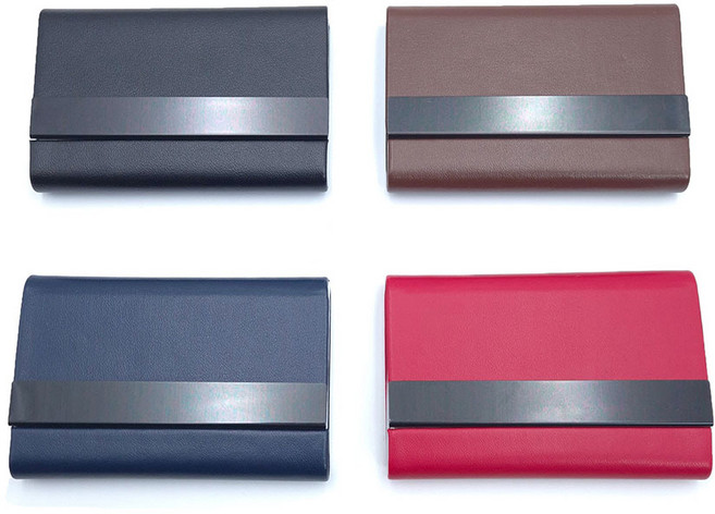 베네피온 가죽 명함 케이스 지갑 보관 마그네틱, 1개, 네이비