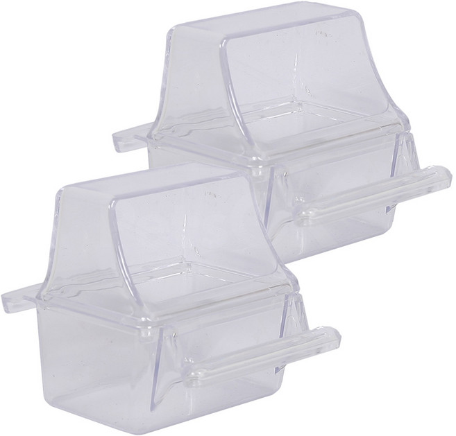 투명 튐방지 뚜껑 모이통 새먹이통 급식기 새모이통, 2개