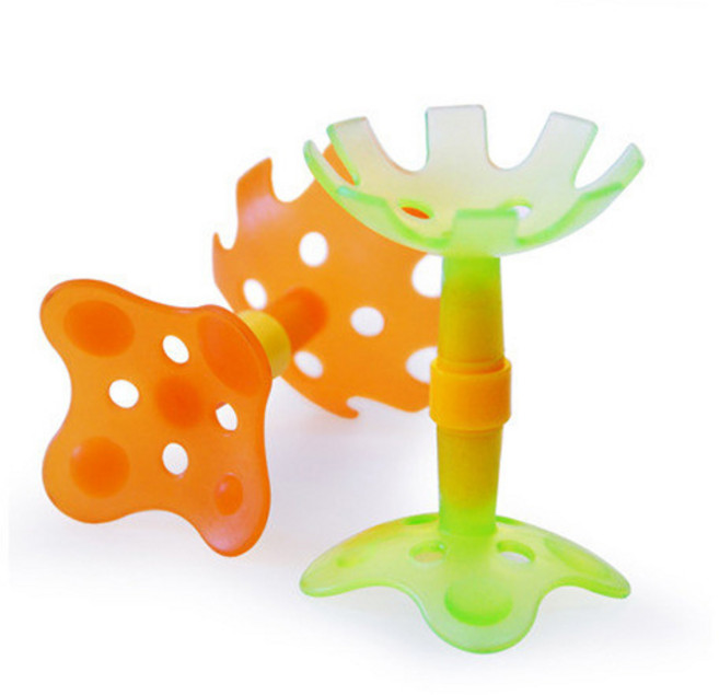 장안하이텍 퍼펙션 플라워치발기/입술치발기/아령, 퍼펙션 플라워치발기(오렌지), 1개