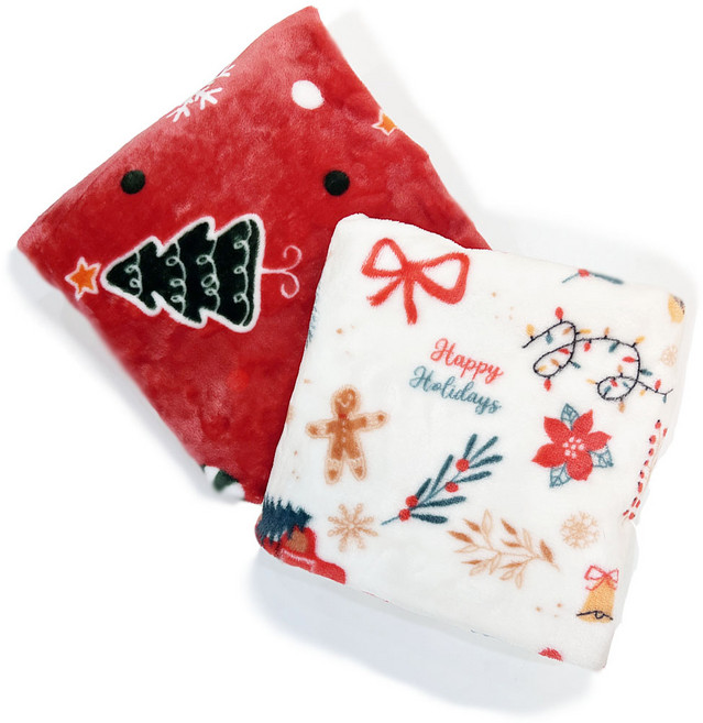 브로상회 포근한 겨울 크리스마스 산타담요 무릎담요 2개세트