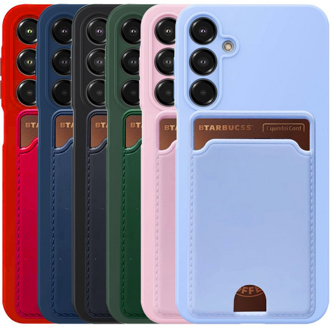 리빙그레이 갤럭시 S25 플러스 울트라 카드 수납 실리콘 파스텔 컬러 카메라 보호 케이스