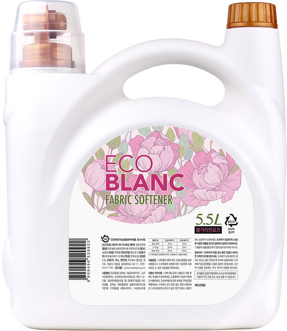 에코블랑 패밀리 퍼퓸 섬유유연제, 불가리안로즈, 1개, 5.5L