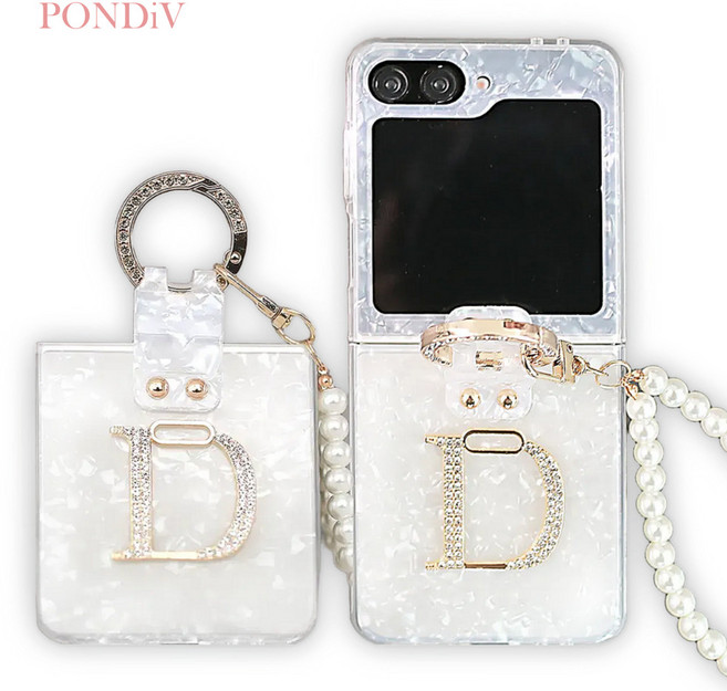 폰디브 z플립 지플립 7 6 5 4 진주 스트랩 자개 링 케이스